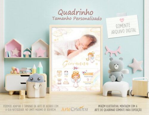 ARTE DIGITAL PARA QUADRINHO de bebê Menina 2