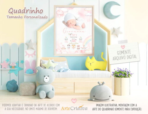 ARTE DIGITAL PARA QUADRINHO de bebê Menina 4