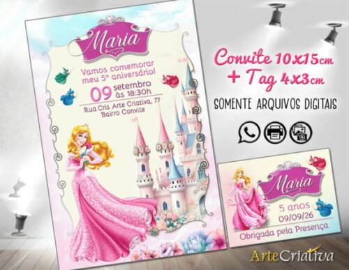 Convite Digital C/tag a Bela Adormecida 3