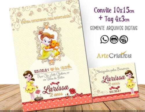 CONVITE DIGITAL C/TAG A Bela Baby