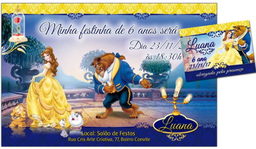 CONVITE DIGITAL C/TAG A Bela e a Fera 2