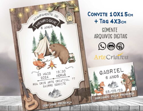 Convite Digital C/tag Acampamento Bosque 3