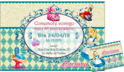CONVITE DIGITAL C/TAG Alice no Pais das Maravilhas