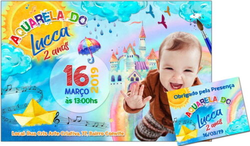 CONVITE DIGITAL C/TAG Aquarela Toquinho (horiz. com foto)
