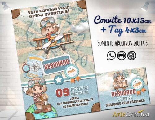 CONVITE DIGITAL C/TAG Aviador