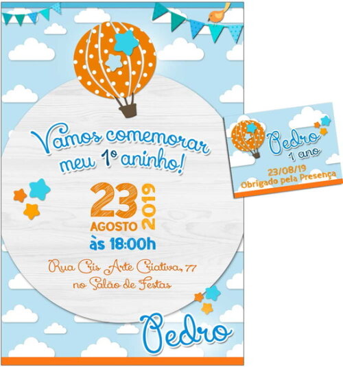 CONVITE DIGITAL C/TAG Balão