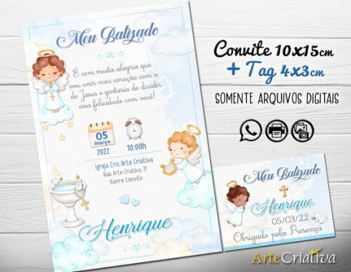 CONVITE DIGITAL C/TAG Batismo Menino 6