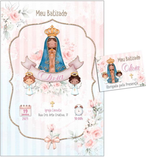 CONVITE DIGITAL C/TAG Batismo Nossa Senhora 2