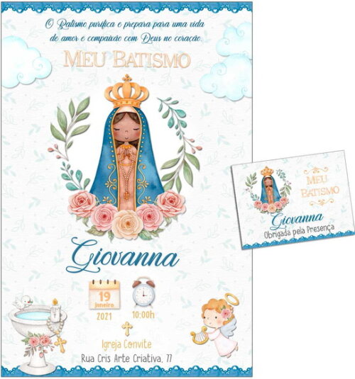 CONVITE DIGITAL C/TAG Batismo Nossa Senhora 1