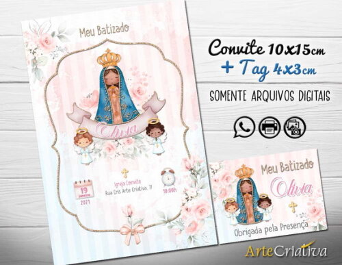CONVITE DIGITAL C/TAG Batismo Nossa Senhora 2
