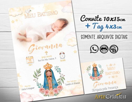CONVITE DIGITAL C/TAG Batismo Nossa Senhora 4
