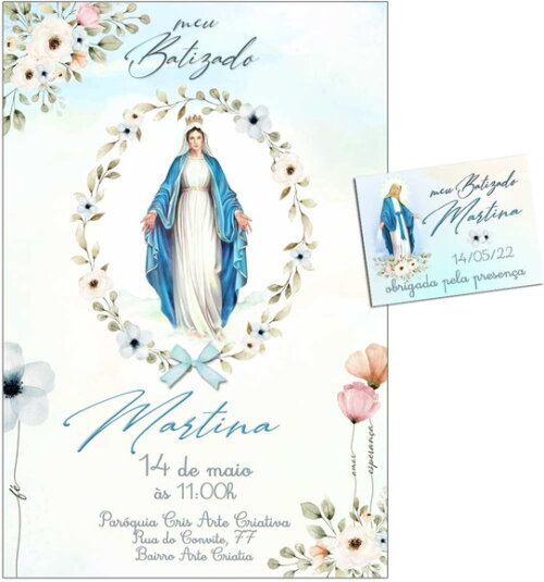 CONVITE DIGITAL C/TAG Batismo Nossa Senhora das Graças