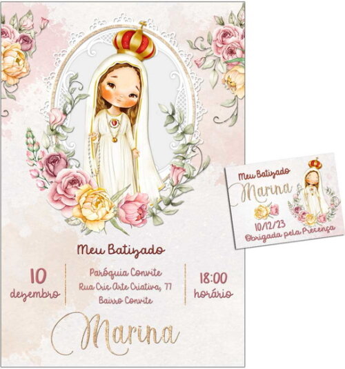 Convite Digital C/tag Batizado Nossa Senhora de Fátima