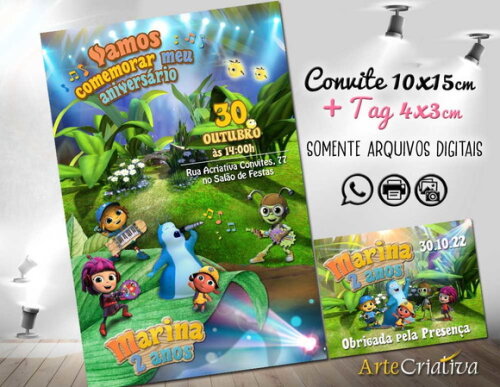CONVITE DIGITAL C/TAG Beat Bugs 1
