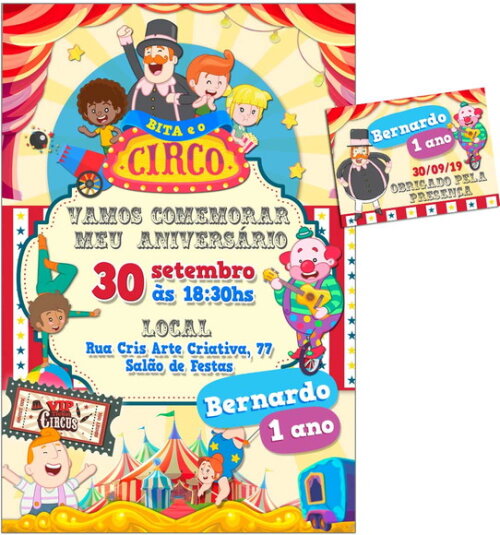CONVITE DIGITAL C/TAG Bita Circo