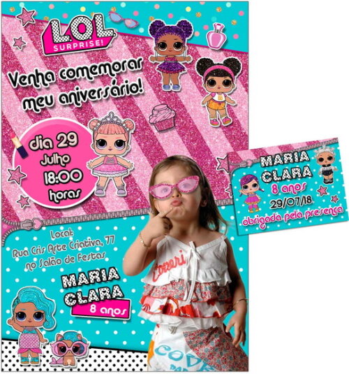 CONVITE DIGITAL C/TAG Boneca LOL Surprise