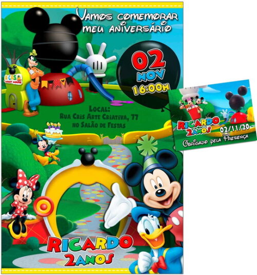CONVITE DIGITAL C/TAG Casa do Mickey Mouse