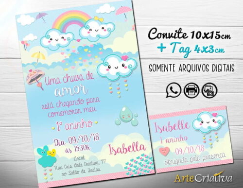 CONVITE DIGITAL C/TAG Chuva de Amor 1