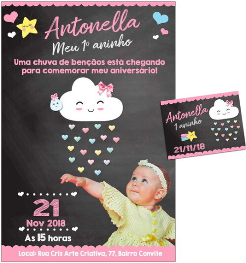 CONVITE DIGITAL C/TAG Chuva de Amor com Foto