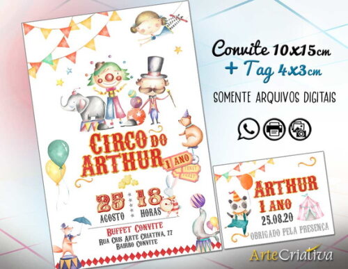 CONVITE DIGITAL C/TAG Circo Menino 10