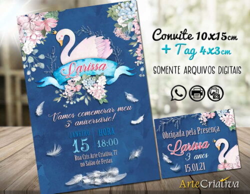 CONVITE DIGITAL C/TAG Cisne 9