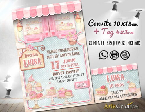 Convite Digital C/tag Confeiteira 6