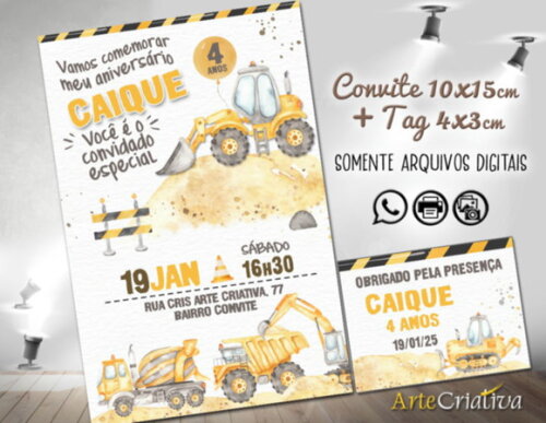 Convite Digital C/tag Construtor 7