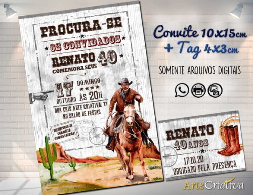 CONVITE DIGITAL C/TAG Cowboy 2