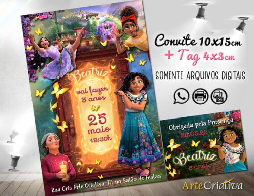 CONVITE DIGITAL C/TAG Encanto Disney