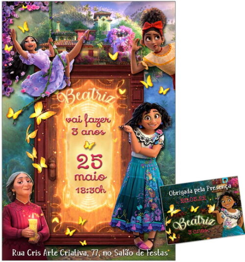 CONVITE DIGITAL C/TAG Encanto Disney