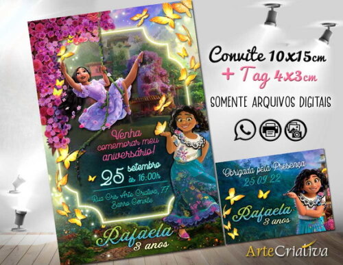 CONVITE DIGITAL C/TAG Encanto Disney 2