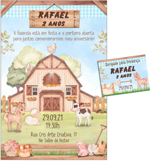 CONVITE DIGITAL C/TAG Fazenda Menino Aquarela 2