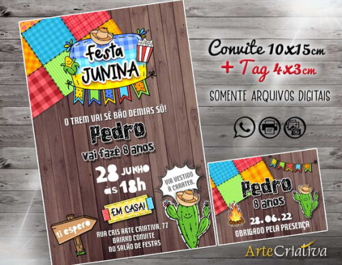 CONVITE DIGITAL C/TAG Festa Junina Menino 5