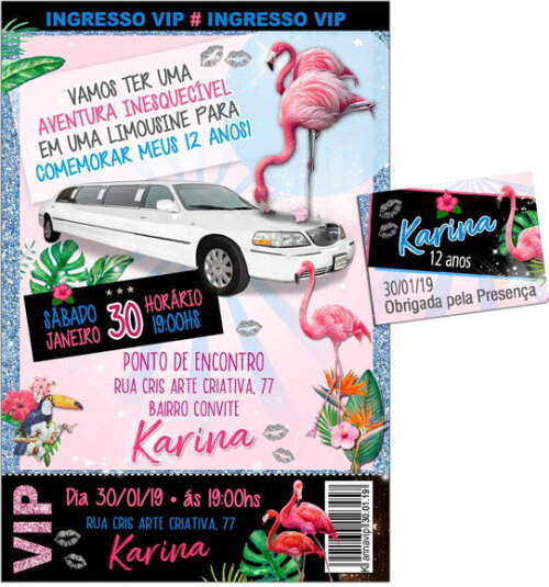 CONVITE DIGITAL C/TAG Festa Limousine Flamingo 2