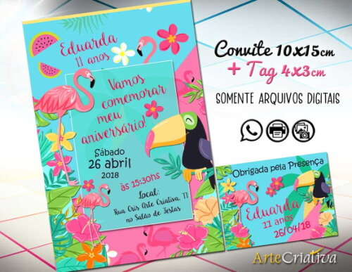 CONVITE DIGITAL C/TAG Flamingo 5