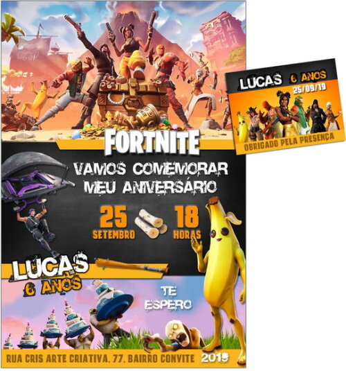 CONVITE DIGITAL C/TAG Fortnite