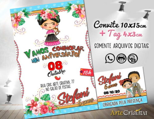 CONVITE DIGITAL C/TAG Frida Aquarela1