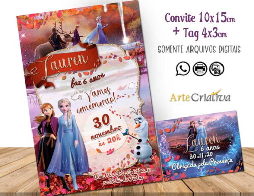 CONVITE DIGITAL C/TAG Frozen 2a