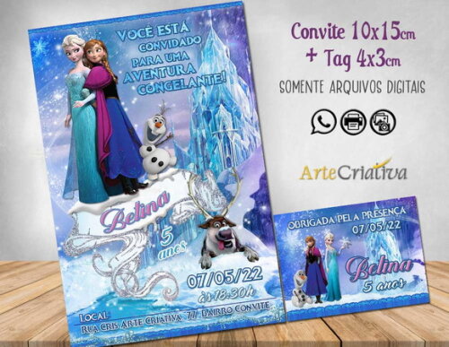 CONVITE DIGITAL C/TAG Frozen Azul 1