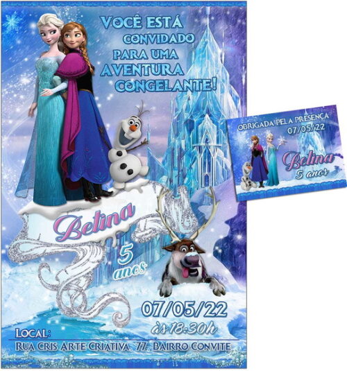 CONVITE DIGITAL C/TAG Frozen Azul 1