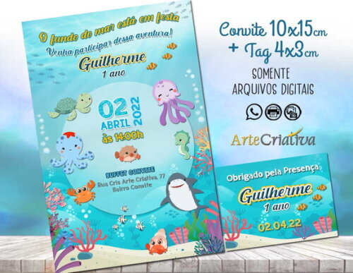 CONVITE DIGITAL C/TAG Fundo do Mar