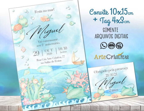 CONVITE DIGITAL C/TAG Fundo do Mar Aquarela 10