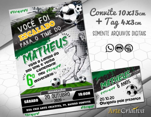 CONVITE DIGITAL C/TAG Futebol 3