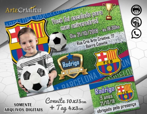 CONVITE DIGITAL C/TAG Futebol Barcelona