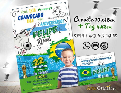 Convite Digital C/tag Futebol Brasil