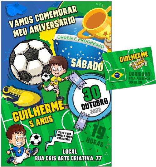 Convite Digital C/tag Futebol Brasil