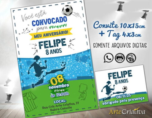 Convite Digital C/tag Futebol Brasil 2