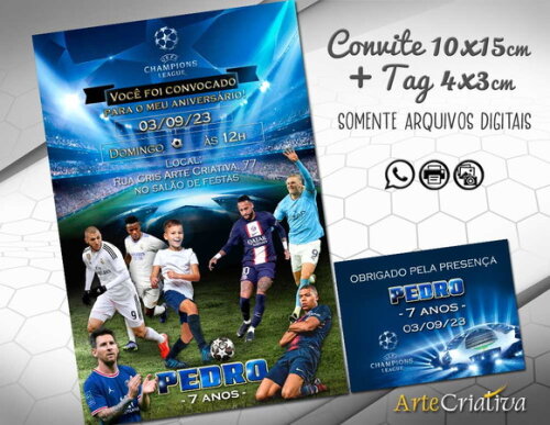 Convite Digital C/tag Futebol Champions Uefa 3