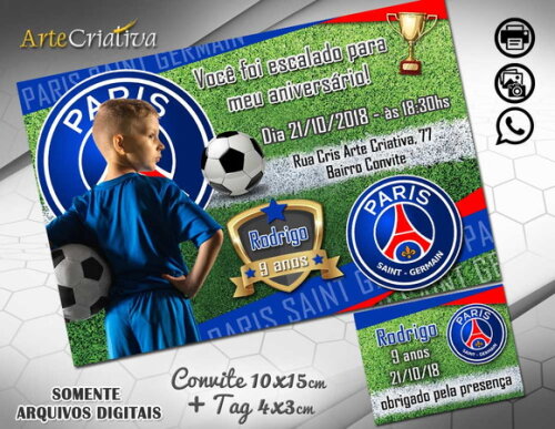 CONVITE DIGITAL C/TAG Futebol Paris Saint Germain PSG