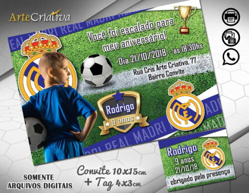 CONVITE DIGITAL C/TAG Futebol Real Madri